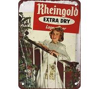TTDECK Rheingold Extra Dry Beer for Christmas Vintage Look Reproduction Metal Tin Sign 8 x 12 Inches Vintage Aluminum Retro Metal Sign