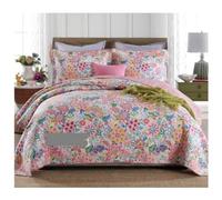 TTDGYYXW Comforter Bed Set Quilted Bedspread Printed Reversible Bed Cover Lightweight Quilt With 2 Pillowcases Quilt Bedspread Bedding Comforter Sets(Blue)