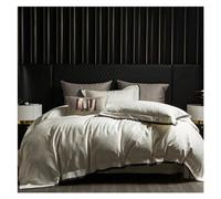 TTDGYYXW Dark Grey Luxury Bedding Set 1000TC Cotton Jacquard Queen King Duvet Cover Set Flat/Fitted Bed Sheet Pillowcase,Bed,Black,Queen Size 4pcs