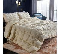 TTDGYYXW Down Comforter Pinch Pleat Queen Size Duvet - 900 Fill-Power Luxurious Fluffy Duvet Insert - All-Season Medium Warmth Bed Feather Down Comforter Quilt for Sleepers,200x230cm-White