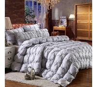 TTDGYYXW Down Comforter Pinch Pleat Queen Size Duvet - 900 Fill-Power Luxurious Fluffy Duvet Insert - All-Season Medium Warmth Bed Feather Down Comforter Quilt for Sleepers,180x200cm-Yellow