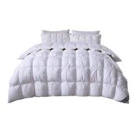 TTDGYYXW Down Comforter Pinch Pleat Queen Size Duvet - 900 Fill-Power Luxurious Fluffy Duvet Insert - All-Season Medium Warmth Bed Feather Down Comforter Quilt for Sleepers,200x230cm-White