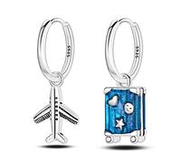TTDGYYXW Drop Dangle Earrings for Women Girls Post Lightweight Hoop Huggie Earrings Fashion, Airplane and Suitcase,