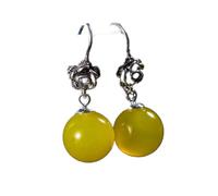 TTDGYYXW Fashion Creativity Jewelry Synthetic Garnet Earrings Vintage Earrings Rose Earrings Small Jewelry/Yellow Chalcedony,
