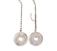 TTDGYYXW Fashion Creativity Retro Female Round Opal Ear Stud Earear Line Pure White Fungus Jewelry/Round Opal Ear Cords, White,