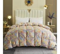 TTDGYYXW Goose Feather Down Comforter Queen Size - Printing Quilted Down Comforter - 800 Fill Power Ultra-Soft Fluffy Bed Comforters - All Season Warmth Duvet Insert with Corner Tabs,E-200X230CM