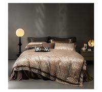 TTDGYYXW Luxury Zebra Print Yarn Dyed Jacquard and Cotton Patchwork Bedding Set Duvet Cover Bed Sheet Pillowcases Silky Bed Sets,Bedding, JM-021,B,FLAT BED SHEET_KING