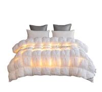 TTDGYYXW Pinch Pleat Feathers Down Comforter Queen Size Duvet Insert, 900+ Fill Power,100% Cotton Fabric, All Seasons Down Comforters, Thick Warm Double Down Comforter for Sleepers,Pink-180x200cm