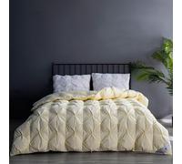TTDGYYXW Pinch Pleat Feathers Down Comforter Queen Size Duvet Insert, 900+ Fill Power,100% Cotton Fabric, All Seasons Down Comforters, Thick Warm Double Down Comforter for Sleepers,Pink-180x200cm
