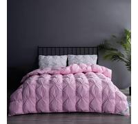 TTDGYYXW Pinch Pleat Feathers Down Comforter Queen Size Duvet Insert, 900+ Fill Power,100% Cotton Fabric, All Seasons Down Comforters, Thick Warm Double Down Comforter for Sleepers,Pink-180x200cm