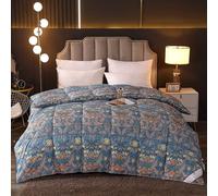TTDGYYXW Printed Goose Down Comforters, Lightweight Warmth Fluffy Down Duvet Insert Winter Thick Bed Comforter with Down-Proof Fabric, Printed Flowers Down Comforter for Sleepers,Green,180x220CM/71