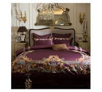 TTDGYYXW White Cotton Luxury Embroidery Bedding Set 4Pcs King Queen Size Bed Sheet Set Duvet Cover Pillowcases,Bed,A,Queen size 4 pcs