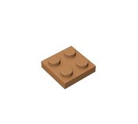 TTEHGB TOY Classic Bricks Plate 2x2 100 Pieces, Compatible with All Major Brands Parts and Pieces 3022 (Colour: Medium Dark Flesh)