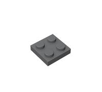TTEHGB TOY Classic Bricks Plate 2x2 100 Pieces, Compatible with All Major Brands Parts and Pieces 3022 (Colour: Dark Grey)