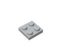 TTEHGB TOY Classic Bricks Plate 2x2 100 Pieces, Compatible with All Major Brands Parts and Pieces 3022 (Colour: Light Grey)