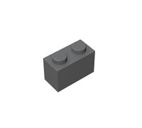 TTEHGB TOY Classic Building Brick 1x2, 100 Piece, Compatible with Lego, Creative Play Set, Dark Grey