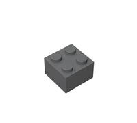 TTEHGB TOY Classic Building Brick 2x2, 100 Piece Bulk Brick Block, Dark Grey 2x2 Bricks, Compatible with Pieces 3003 and All Major Brands (Colour: Dark Grey)