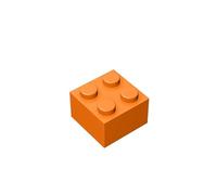 TTEHGB TOY Classic Building Brick 2x2, 100 Piece Bulk Brick Block, Orange Yellow 2x2 Bricks, Compatible with Pieces 3003 and All Major Brands (Colour: Orange Yellow)