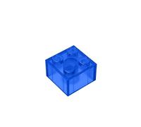 TTEHGB TOY Classic Building Brick 2x2, 100 Piece Bulk Brick Block, Transparent Blue 2x2 Bricks, Compatible with Pieces 3003 and All Major Brands (Colour: Transparent Blue)