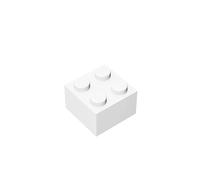 TTEHGB TOY Classic Building Brick 2x2, 100 Piece Bulk Brick Block, White 2x2 Bricks, Compatible with Pieces 3003 and All Major Brands (Colour: White)