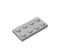 TTEHGB TOY Classic Building Bricks Plate 2x4 100 Pieces, Compatible with All Major Brands Parts and Pieces 3020 (Colour: Light Grey)