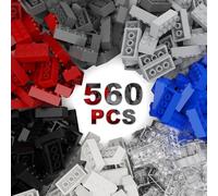 TTEHGB TOY Classic Building Bulk Bricks Block 560 Pieces, 2x4 Building Bricks Box With Multiple Colour, Compatible with All Major Brand Parts and Pieces (Colour: Multiple)