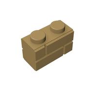 TTEHGB TOY Classic Building Masonry Profile Brick 1x2 100 Pieces, Compatible with All Major Brands Parts and Pieces 98283 (Colour: Dark Tan)