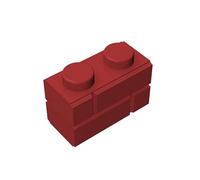 TTEHGB TOY Classic Building Masonry Profile Brick 1x2 100 Pieces, Compatible with All Major Brands Parts and Pieces 98283 (Colour: Dark Red)