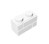 TTEHGB TOY Classic Building Masonry Profile Brick 1x2 100 Pieces, Compatible with All Major Brands Parts and Pieces 98283 (Colour: White)