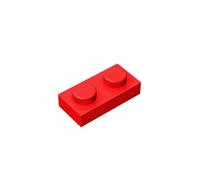 TTEHGB TOY Classic Building Plate 1x2 100 Pieces, Compatible with All Major Brands Parts and Pieces 3023 (Colour: Red)