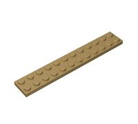 TTEHGB TOY Classic Building Plate 2x12 100 Pieces, Compatible with All Major Brick Brands Parts and Pieces 2445 (Colour: Dark Tan)