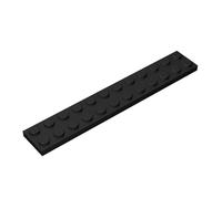 TTEHGB TOY Classic Building Plate 2x12 100 Pieces, Compatible with All Major Brick Brands Parts and Pieces 2445 (Colour: Black)