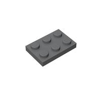 TTEHGB TOY Classic Building Plate 2x3 100 Pieces, Compatible with All Major Brands Parts and Pieces 3021 (Colour: Dark Grey)
