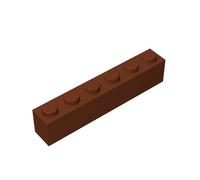 TTEHGB TOY Classic Bulk Brick 100 Pieces Brick 1x6, Compatible with Major Brands Parts and Pieces 3009 (Colour: Brown)