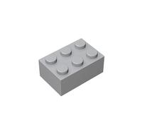 TTEHGB TOY Classic Bulk Brick 2x3 100 Pieces, Compatible with Major Brands Parts and Pieces 3002 (Colour: Light Grey)