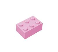 TTEHGB TOY Classic Bulk Brick 2x3 100 Pieces, Compatible with Major Brands Parts and Pieces 3002 (Colour: Pink)