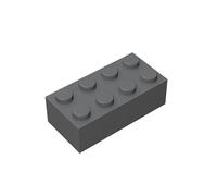 TTEHGB TOY Classic Bulk Brick Block 2x4, 100 Pieces Building Bricks, Compatible with Building Parts and Pieces 3001 And All Major Brands (Colour: Dark Grey)