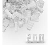 TTEHGB TOY Classic Bulk Brick Block 2x4, 200 Piece Building Brick Full Transparency, Compatible with Lego Parts and Pieces 3001(Colour:Full Transparency)