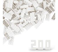 TTEHGB TOY Classic Bulk Brick Block 2x4, 200 Piece Building Brick White, Compatible with Lego Parts and Pieces 3001(Colour:White)