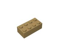 TTEHGB TOY Classic Bulk Building Brick 2x4 100 Pieces, Compatible with All Major Brands Parts and Pieces 3001 (Colour: Dark Tan)