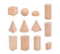 TTETTZ 12 3D Shape Geometric Blocks, Symmetry Learning Toys for Classroom, Geometry Set, Wooden Toys for Kids.