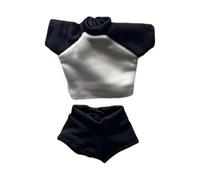 TTETTZ 2 Pieces Doll Miniature Shorts Outfit Including 1/12 Scale Female Figure Short Sleeve Shirt Action Figure Sports Top And Shorts Set Cloth Material Sui, Black