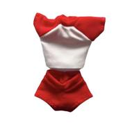 TTETTZ 2 Pieces Doll Miniature Shorts Outfit Including 1/12 Scale Female Figure Short Sleeve Shirt Action Figure Sports Top And Shorts Set Cloth Material Sui, Red