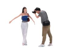 TTETTZ 2 Pieces Miniature Figurines 1 64 Scale People Model Railroad Micro Landscape Diorama Scene Resin Craft Suitable for Gift Giving Home Decoration Photo
