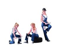 TTETTZ 3 Miniature Figures at 1/64 Scale, Miniature People Figures, Painted Female Car, Small Decorative Micro Landscape