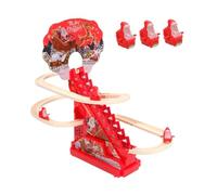 TTETTZ 3 Pieces Santa Climbing Track Electric Santa Climbing Toy Climbing Ladder Track Slide Roller Coaster Interactive Early Education PP Material Playset S, with 6 Santa Figures