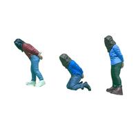 TTETTZ 3x 1:64 Scale Hostage Miniature Figures Diorama for Photography Props Hobby