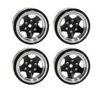 TTETTZ 4 Pieces Beadlock Wheel Rims with Outer Diameter of 3.7cm for -18 RC Car, Black