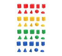 TTETTZ 40 Solid Geometric Pattern Blocks in 3D Shapes, Learning Toys for Home Teaching, School Supplies, Preschool, Elementary.