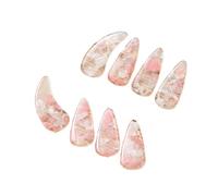 TTETTZ 8 Pieces Guzheng Finger Picks Adult Professional Nail Covers Double Sided Curved Protectors Sturdy PP Material Suitable for Learning Gift Giving, style D